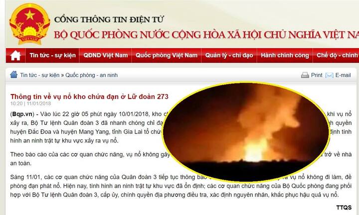 Nổ kho đạn trong đêm ở Gia Lai: Bộ Quốc phòng thông tin chính thức