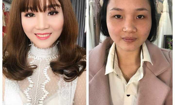 Ngã ngửa trước nhan sắc 'vịt hóa thiên nga' của chị em trước và sau trang điểm