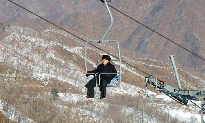 Ảnh: Bên trong khu trượt tuyết các VĐV 2 miền Triều Tiên cùng luyện tập