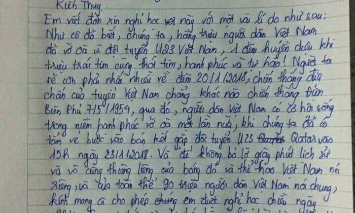 Cười té ghế với đơn xin nghỉ học cực 'sâu sắc' của học sinh lớp 12