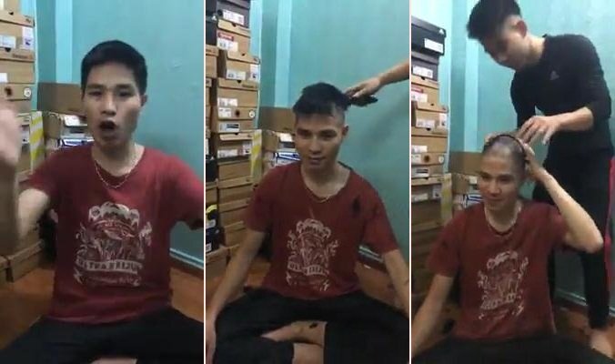 Clip: CĐV giữ lời hứa, cạo đầu như HLV Park Hang Seo sau chiến thắng của U23 VN