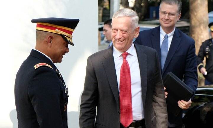 Những hình ảnh đầu tiên của Bộ trưởng Quốc phòng Mỹ James Mattis ở Việt Nam