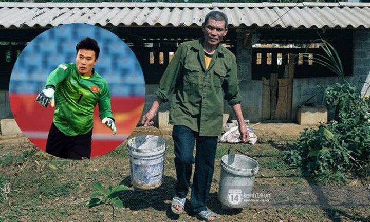Bố mẹ thủ môn Bùi Tiến Dũng vẫn đi cắt mía, cho trâu ăn ở quê nhà