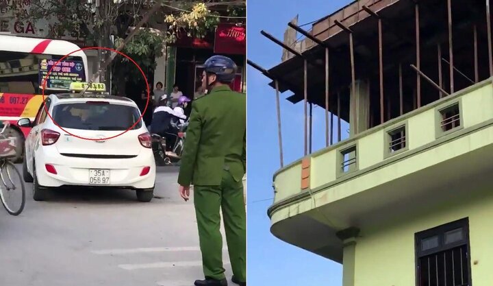 Clip: Hiện trường vụ thanh sắt đâm xuyên nóc taxi, 1 người chết