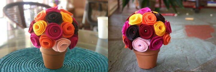 Tận dụng vải thừa làm chậu hoa đẹp lung linh trang trí nhà dịp Tết