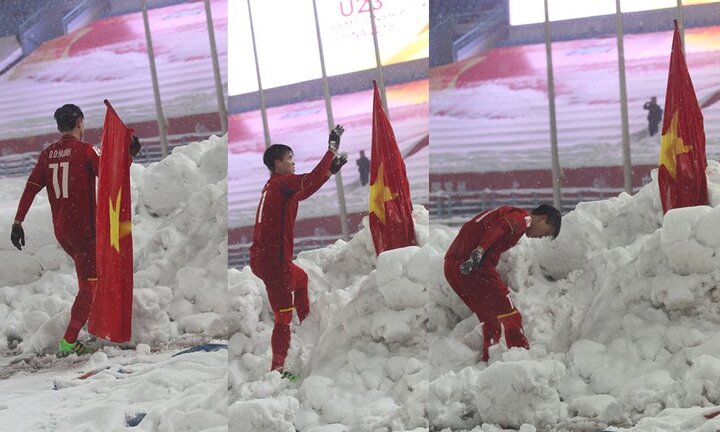 Xúc động khoảnh khắc Duy Mạnh cắm cờ Tổ quốc, cúi chào ở Thường Châu