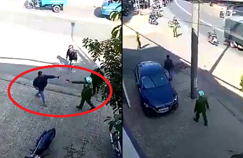 Mang hung khí đập phá phòng công chứng khiến nhiều người hoảng loạn