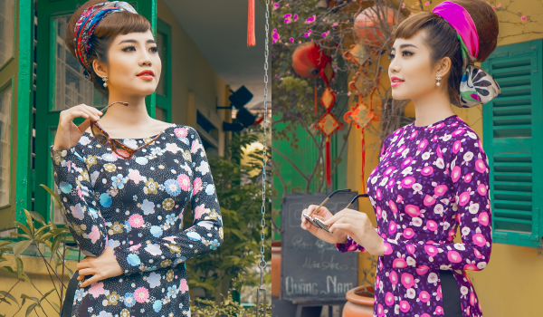 Hoa hậu biển Ninh Hoàng Ngân rực rỡ, dịu dàng với áo dài cách tân