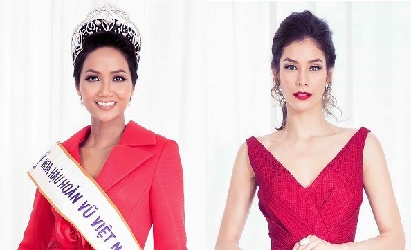 Diện trang phục đỏ rực, H’Hen Niê đọ sắc cùng Hoa hậu Hoàn vũ Thế giới 2008