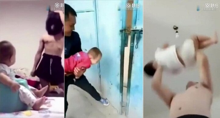 Hoảng hồn clip các bố trông con khi mẹ vắng nhà