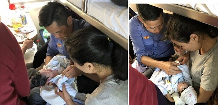 Nhân viên đường sắt đỡ đẻ cho sản phụ trên tàu Bắc - Nam