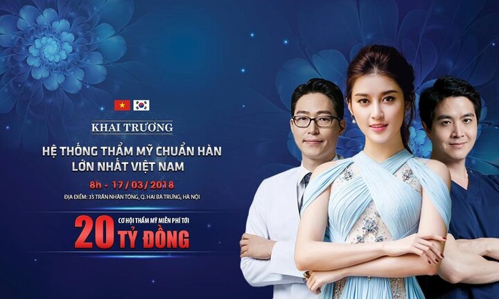 Miễn phí 50 cơ hội thẩm mỹ dịp khai trương Hệ thống thẩm mỹ chuẩn Hàn lớn nhất Việt Nam