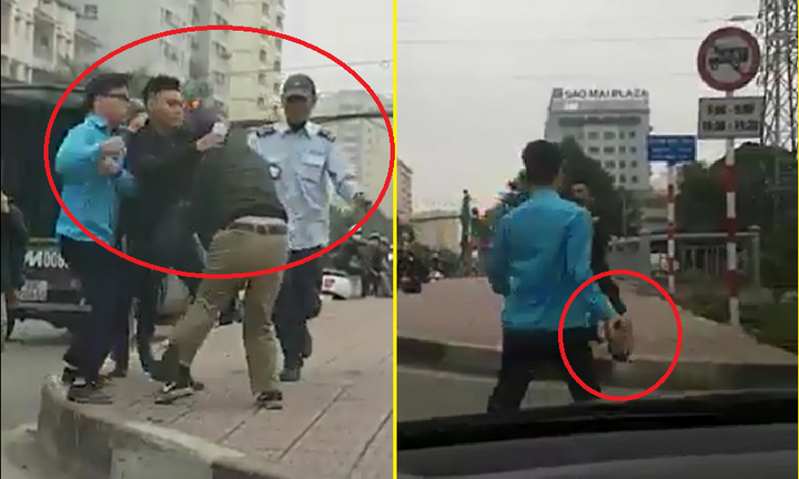 Bỏ chạy sau va chạm, tài xế xe tải bị nhân viên xe buýt cầm gạch đuổi đánh