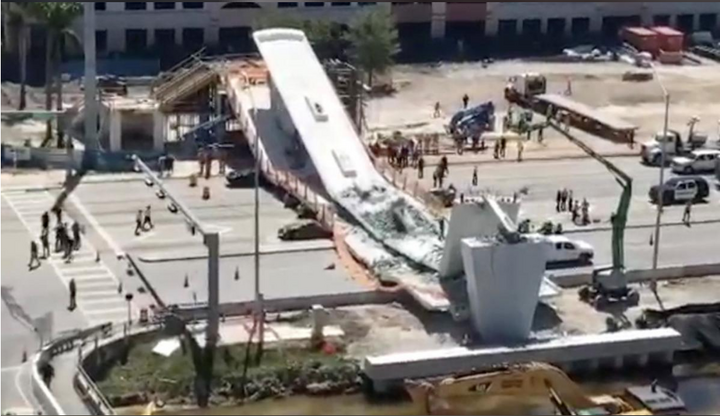 Những con số ấn tượng của cầu đi bộ nặng gần 1.000 tấn vừa sập ở Mỹ