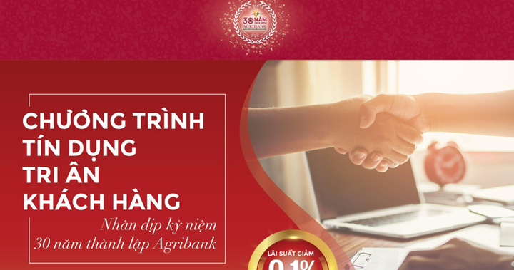 Agribank dành ưu đãi giảm 0,1%/năm lãi suất cho vay so lãi suất cho vay tương ứng hiện hành