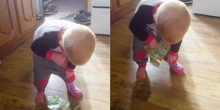 Clip: Cách giấu tiền 'khó đỡ' của em bé khiến người xem cười ngất