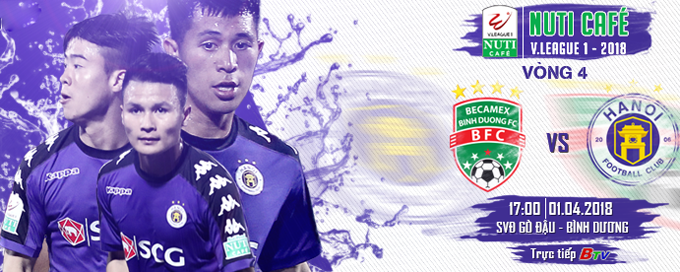 Video trực tiếp B.Bình Dương vs Hà Nội vòng 4 V-League 2018