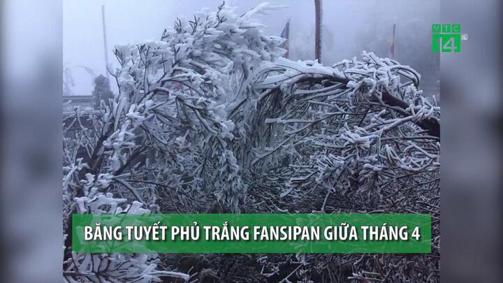 Clip: Băng tuyết phủ trắng đỉnh Fansipan giữa tháng 4