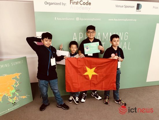 Học sinh tiểu học Việt Nam giành giải 'Ứng dụng sáng tạo nhất' cuộc thi lập trình di động AppJamming Summit 2018