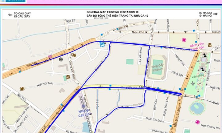 Video: Hàng trăm công nhân rào đường Cát Linh phân làn chuẩn bị thi công ga S10