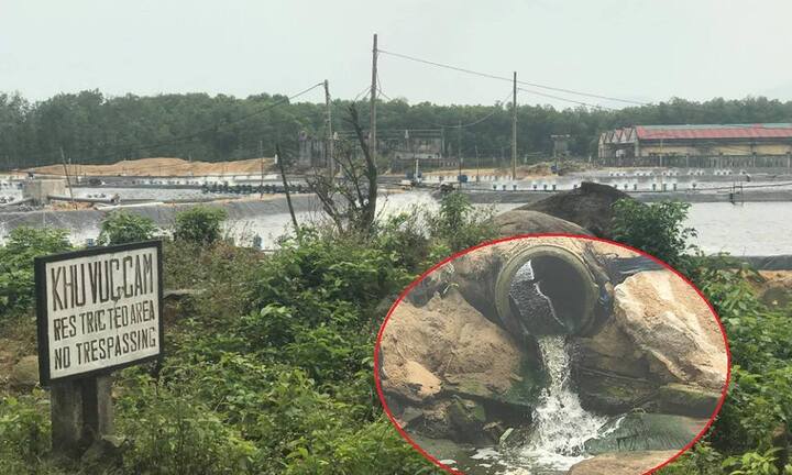 Hồ nuôi tôm không phép xuất hiện trên đất quốc phòng, xả thải thẳng ra biển