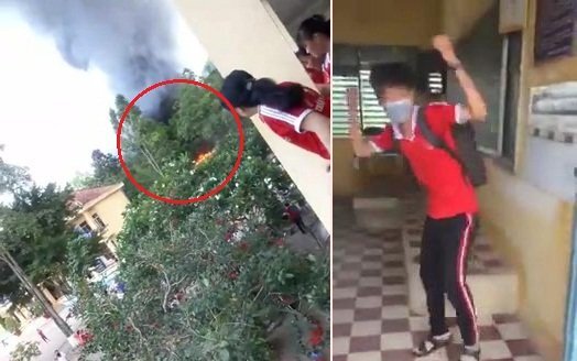 Clip cháy trường học ở An Giang, học sinh hò reo vui sướng gây tranh cãi
