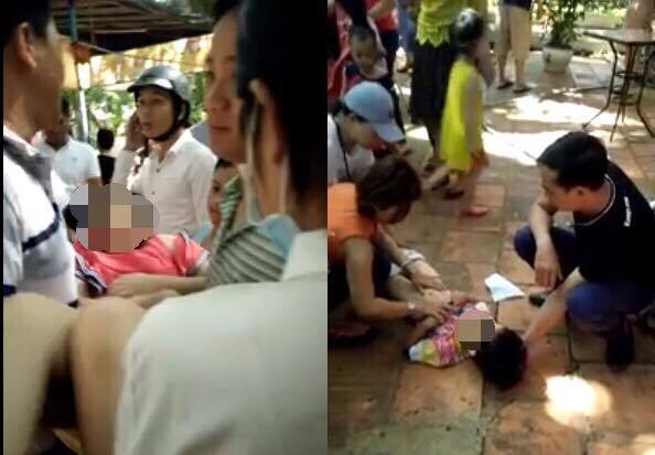 Đứt dây cáp trò chơi đu quay, 2 cháu nhỏ rơi xuống đất bất tỉnh