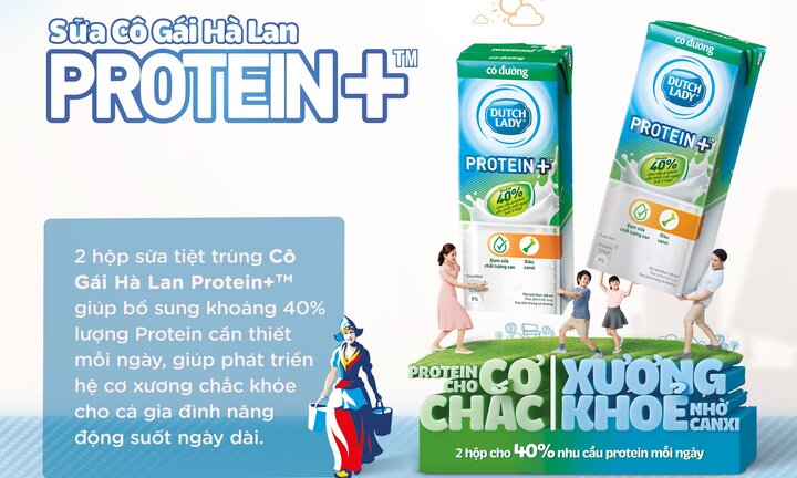 Cô Gái Hà Lan ra mắt sữa Protein+TM đáp ứng 40% nhu cầu Protein hàng ngày