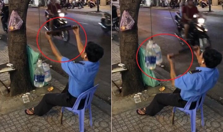 Clip: Bảo vệ ở Sài Gòn 'tập gym' trên hè phố khiến khách Tây trầm trồ