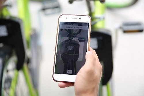 Xe đạp xanh, mở khóa bằng mã QR