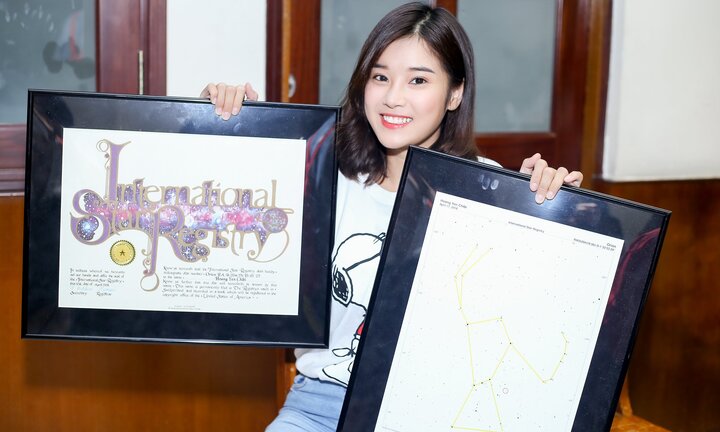 Hoàng Yến Chibi xúc động khi đươc fan từ Mỹ gửi tặng ngôi sao mang tên mình