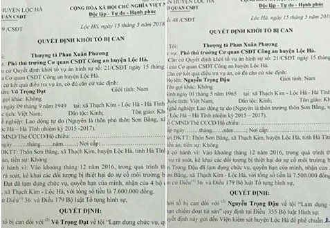 Vòi tiền 'bôi trơn' đền bù Formosa, 2 cán bộ thôn ở Hà Tĩnh bị khởi tố