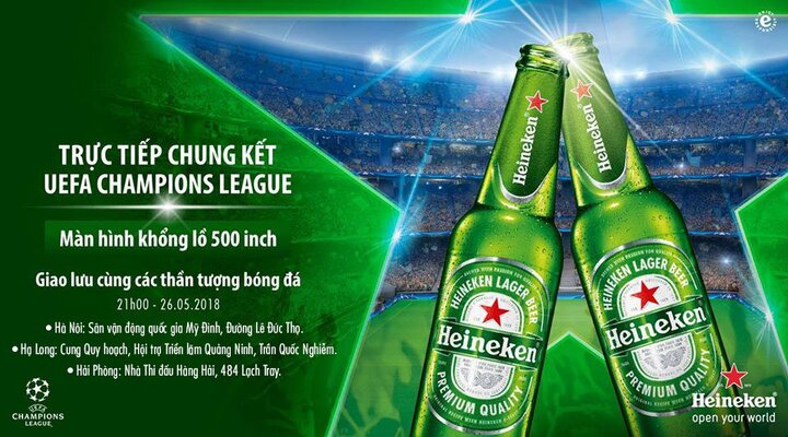 Chia sẻ khoảnh khắc kịch tính chung kết UEFA Champions League cùng Heineken tại Hà Nội, Hải Phòng, Hạ Long