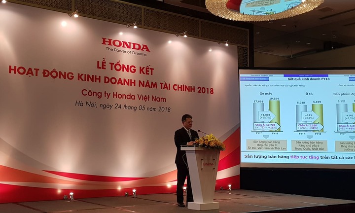 Honda Việt Nam báo doanh số 'khủng' trong năm tài chính 2018