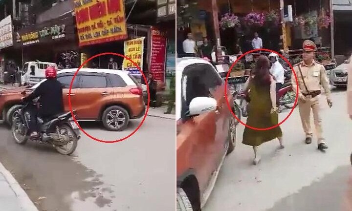 Clip: Bị CSGT nhắc nhở, nữ tài xế đỗ ô tô giữa đường chống đối
