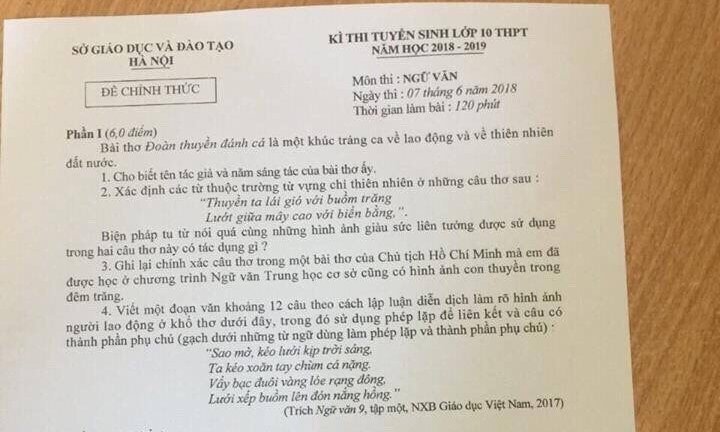 Video: Lọt đề thi Ngữ văn vào lớp 10 ở Hà Nội, công an vào cuộc