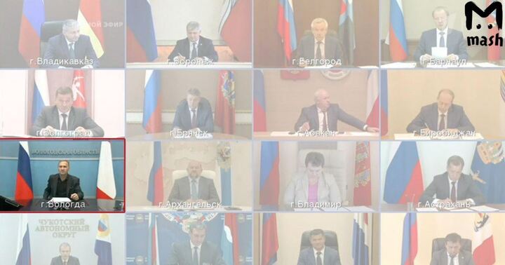 Tới muộn trong buổi giao lưu trực tuyến với Tổng thống Putin, thống đốc một tỉnh dùng nhân viên làm 'thế thân'