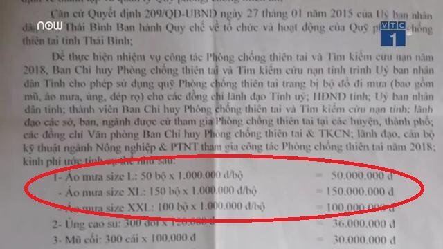 Video: Thái Bình bác đề xuất mua áo mưa 1 triệu đồng/bộ