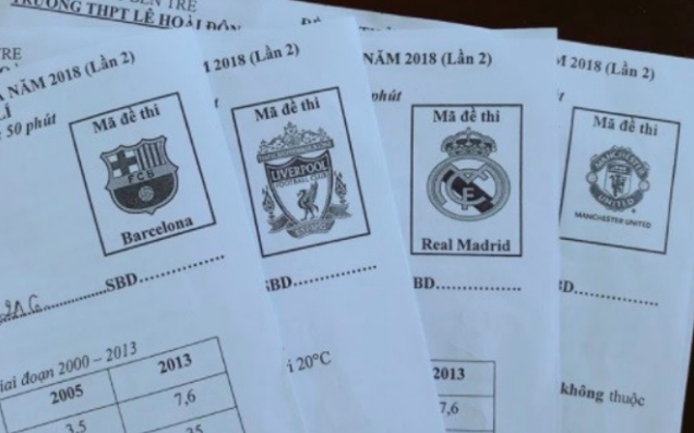 Thầy giáo dùng tên đội bóng làm mã đề thi gây xôn xao cư dân mạng