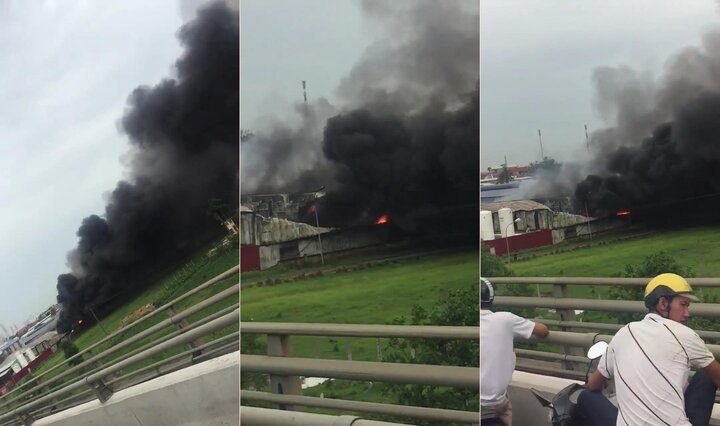 Clip: Cháy lớn nhà xưởng ở Hải Phòng, khói đen kịt bốc cao hàng chục mét