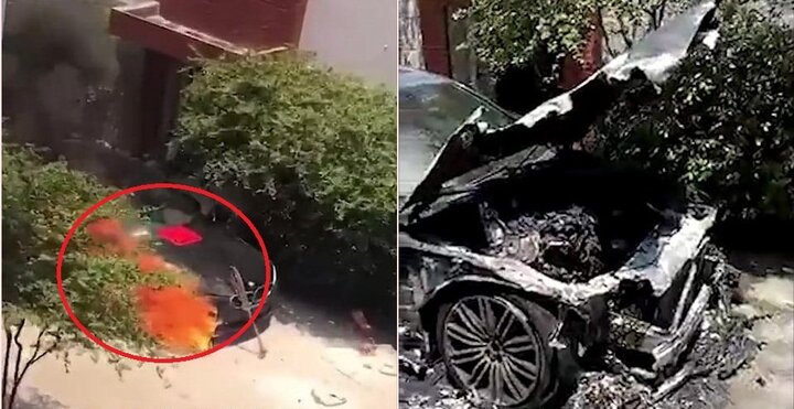 Clip: Thắp hương cúng BMW tiền tỷ mới mua, đốt luôn xe thành đống sắt vụn