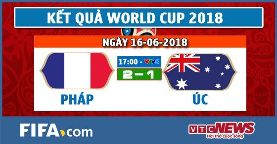 Kết quả Pháp vs Úc, Bảng C bóng đá World Cup 2018 hôm nay lúc 17h