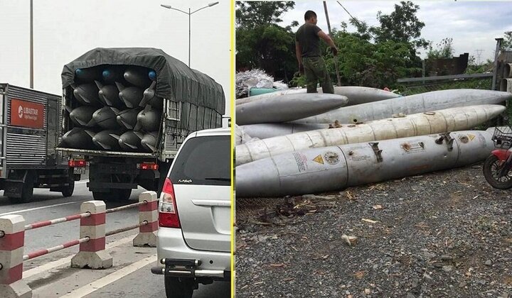 Hai xe tải chở vật thể lạ nghi bom đi trên phố: Bộ Quốc phòng vào cuộc