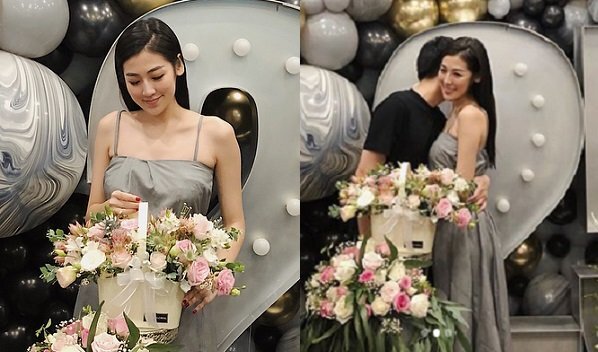 Á hậu Tú Anh rạng rỡ đón tuổi mới bên chồng sắp cưới