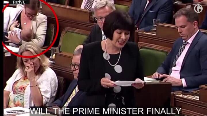 Video: Nữ bộ trưởng Canada cho con bú trong phiên họp quốc hội gây ‘bão’
