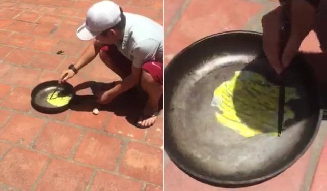 Clip: Thanh niên cặm cụi rán trứng giữa trời nắng như đổ lửa