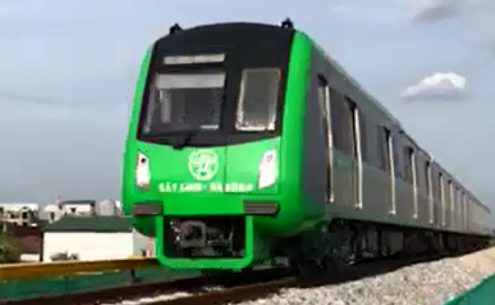 Cận cảnh đoàn tàu đường sắt trên cao Cát Linh - Hà Đông chạy thử