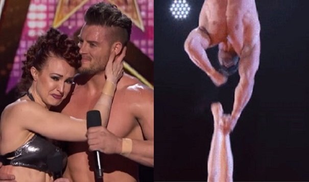 Khán giả sợ hãi vì thí sinh 'Got Talent' tuột chân rơi xuống sàn diễn