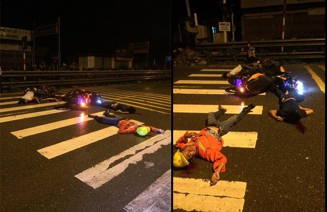 Hai xe máy đối đầu, 4 người bất tỉnh nằm la liệt giữa đường
