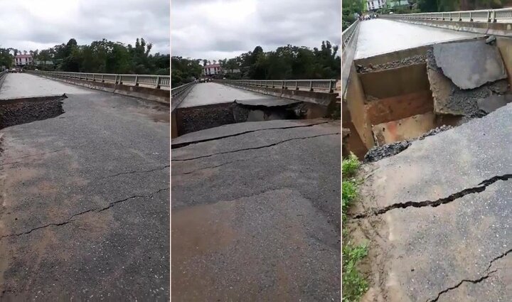 Clip: Kinh hoàng khoảnh khắc mưa lũ cuốn sập cầu ở Phú Thọ